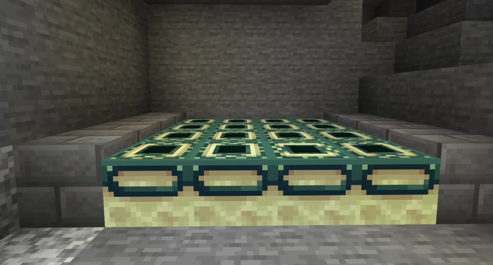 Activated End Portal in a Minecraft stronghold