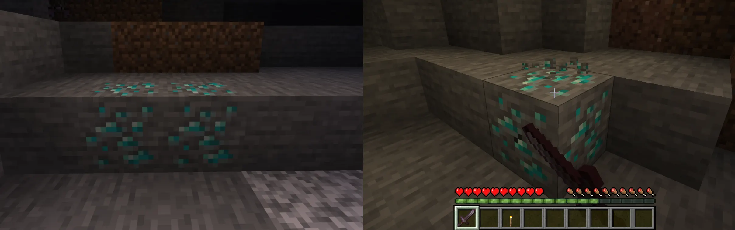  Fortune III vs Silk Touch pickaxe comparison in Minecraft