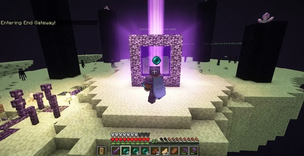  End Gateway leading to the outer End islands in Minecraft