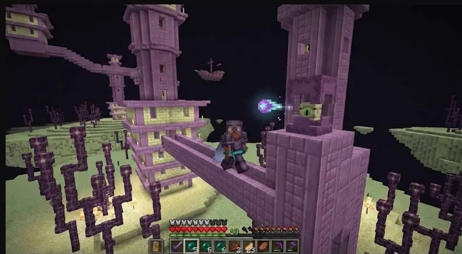  Elytra hanging in an item frame inside an End Ship treasure room