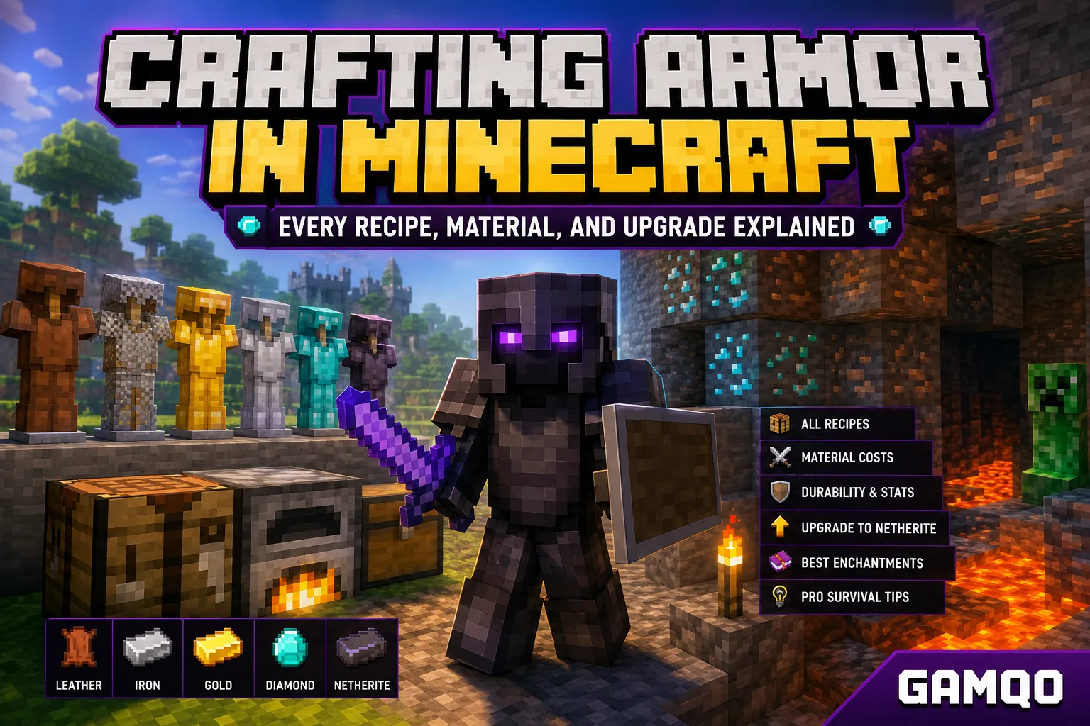 Minecraft Armor Crafting Guide (All Recipes + Netherite)