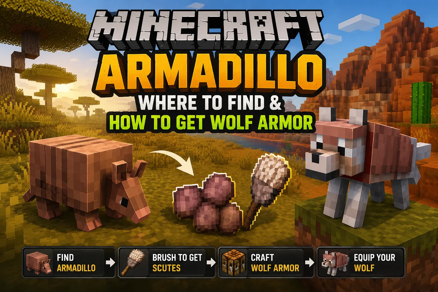 Armadillo in Minecraft: Where to Find & Get Wolf Armor