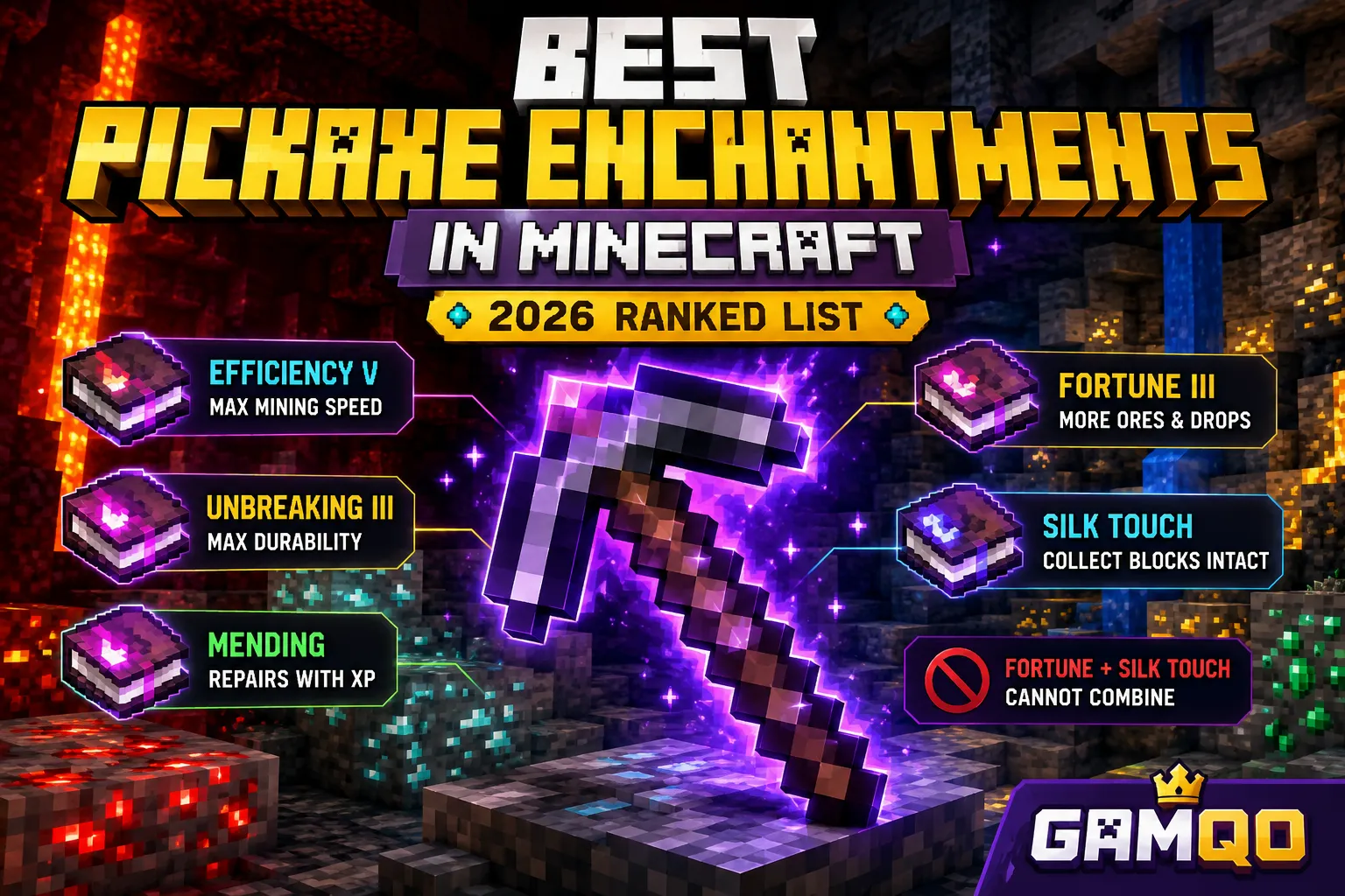Best Pickaxe Enchantments in Minecraft (2026 Ranked List)